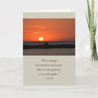 Aristoteles Quote Sunset Sympathy Card Kort