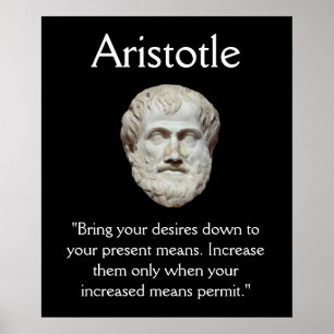 Aristoteles - Self Control and Money Quote Poster