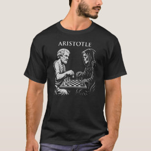 Aristoteles spelar schack mot en grym bok t shirt