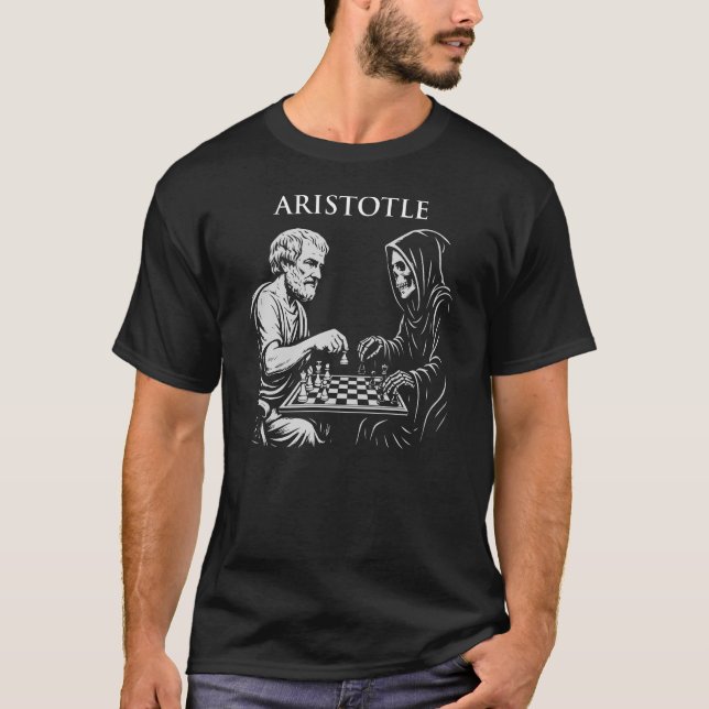 Aristoteles spelar schack mot en grym bok t shirt (Framsida)