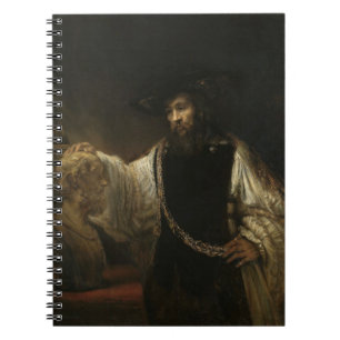 Aristotle (384-322 BC) med en byst av Homer Anteckningsbok