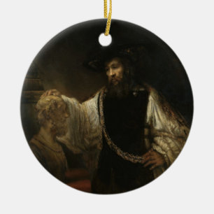 Aristotle (384-322 BC) med en byst av Homer Julgransprydnad Keramik