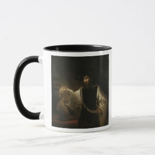 Aristotle (384-322 BC) med en byst av Homer Mugg