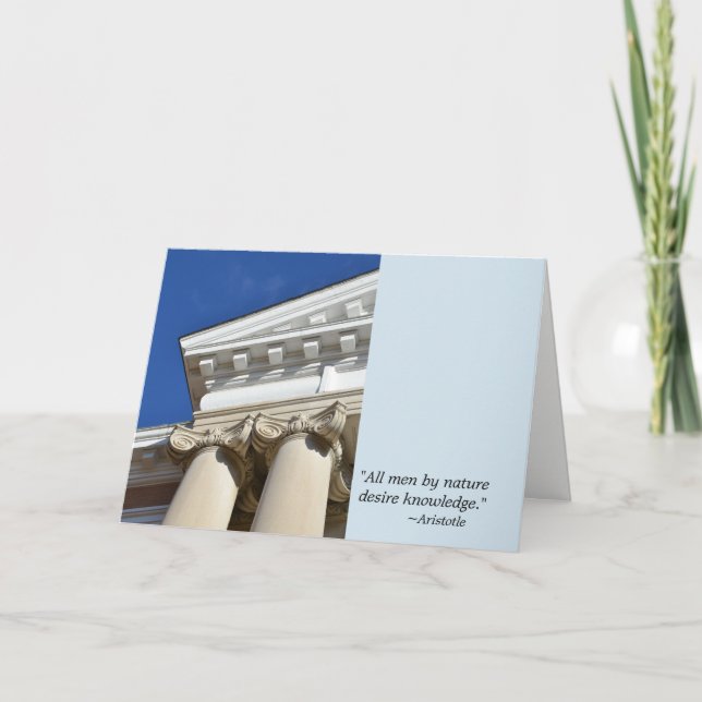 Aristotle citationstecken och kolonnstudentenkort kort (Framsida)