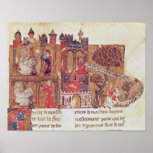 Aristotle instruerar Alexander underbaren in Poster