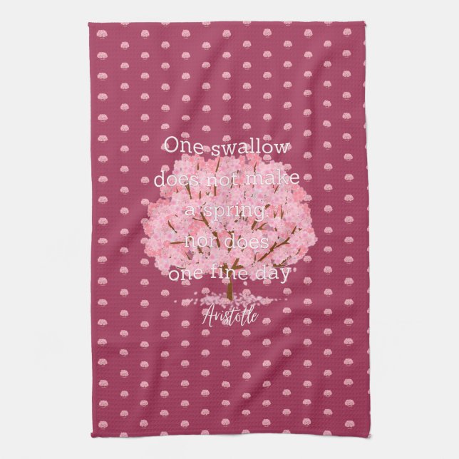 Aristotle Spring Quote Decor For Home Kökshandduk (Vertikal)