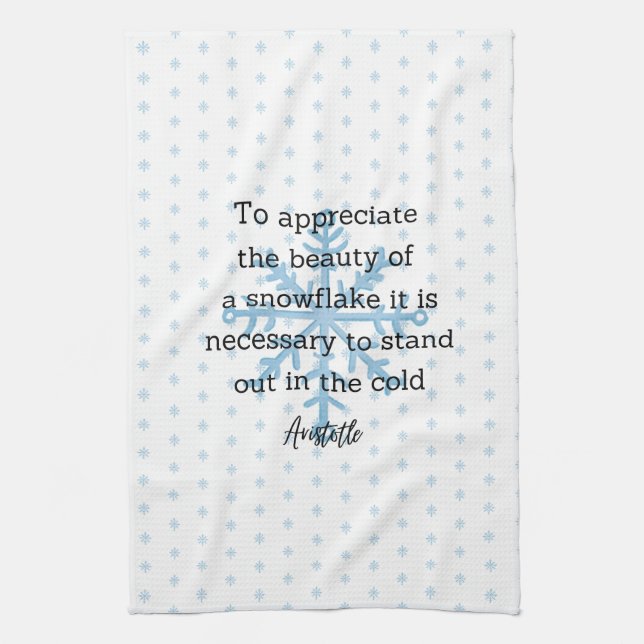 Aristotle Winter Quote Decor For Home Kökshandduk (Vertikal)