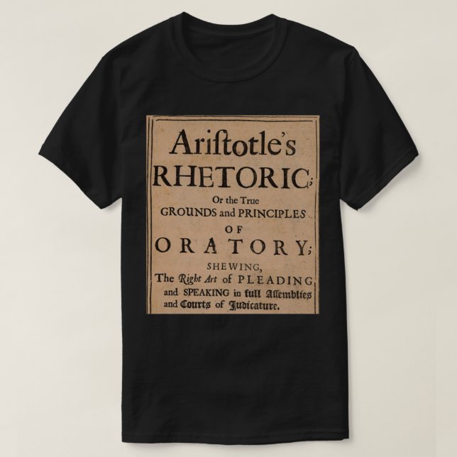 Aristotlex27s Rhetoric 1600s Edition T Shirt (Design framsida)