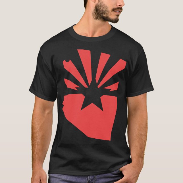 Arizona 48 Statlig flagga Logotyp T Shirt (Framsida)