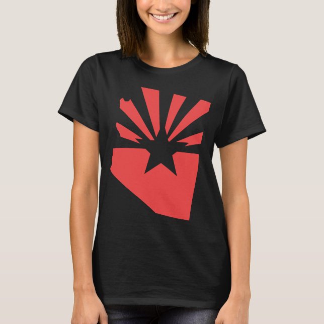 Arizona 48 Statlig flagga Logotyp T-Shirt (Framsida)