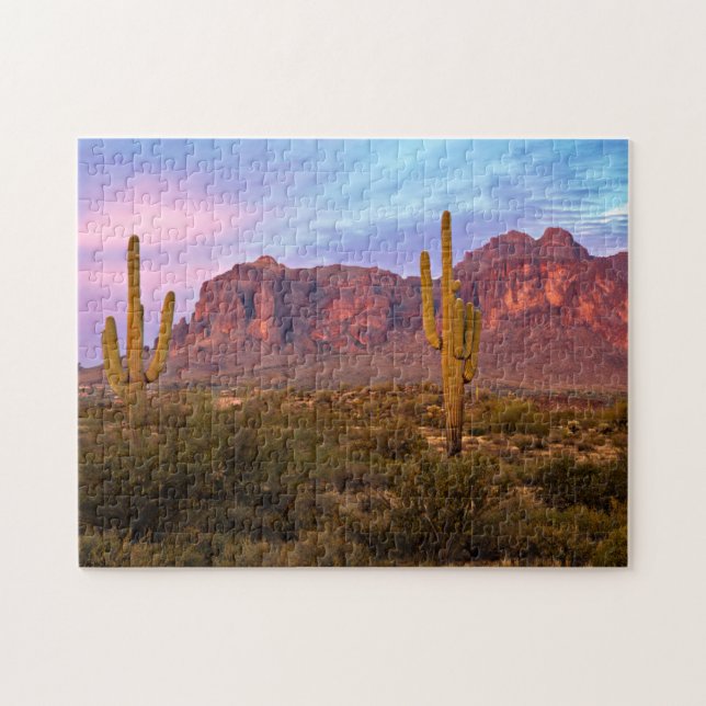 Arizona Aesthetic Sunset Bilder Phoenix Cactus Pussel (Horisontell)