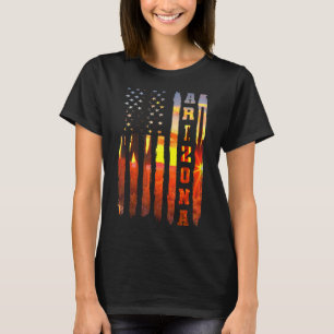 Arizona American Flagga Pride Cactus Patriotic Wom T Shirt