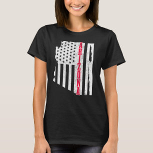 Arizona American Flagga State Karta Pride Patrioti T Shirt