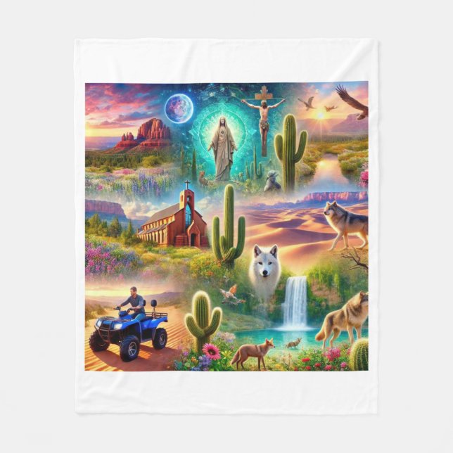 Arizona Andlig Resa Fleecefilt (Framsidan)