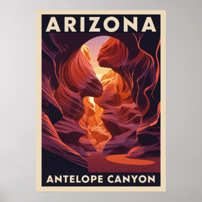 Arizona Antelope Canyon nationalpark V01 Poster (Framsidan)