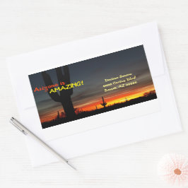 Arizona är Fantastisk Desert Sunset Kuvert Seals Rektangulärt Klistermärke