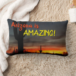 "Arizona är Fantastisk!" Sunset Sonoran Desert Cac Lumbarkudde