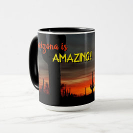 "Arizona är Fantastisk!" Sunset Sonoran Desert Cac Mugg