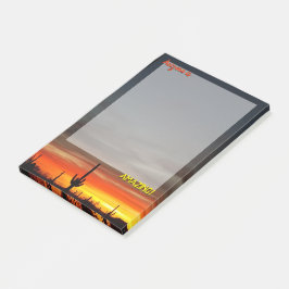 "Arizona är Fantastisk!" Sunset Sonoran Desert Cac Post-it Block