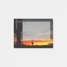 "Arizona är Fantastisk!" Sunset Sonoran Desert Cac Post-it Block
