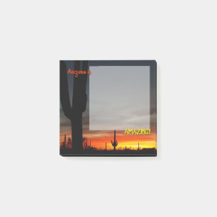 "Arizona är Fantastisk!" Sunset Sonoran Desert Cac Post-it Block
