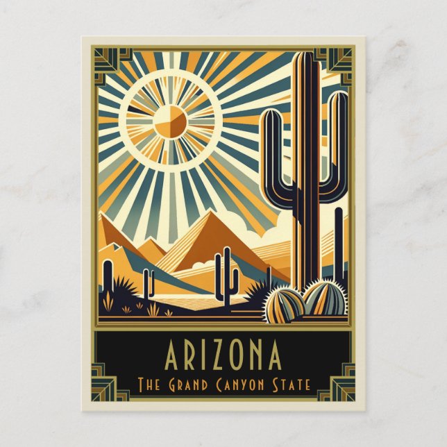 Arizona | Art Deco Vykort (Framsida)