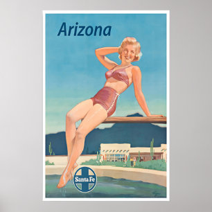 Arizona Art Santa Fe Resemålning Affisch Swimmingp