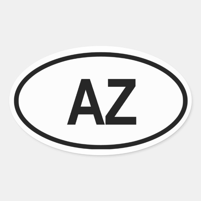 Arizona ’AZ’ Ovalt Klistermärke (Framsida)