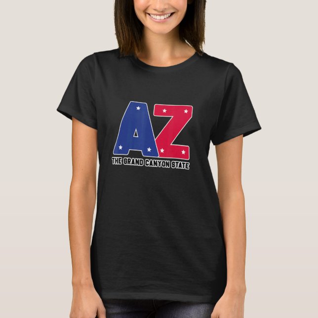 Arizona AZ Retro American Flaggor Pride T Shirt (Framsida)