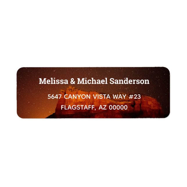 Arizona Butte Sedona i Sunset Returadress Etikett (Framsidan)