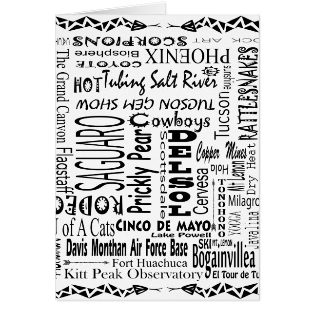 Arizona Buzz Ord Hälsningskort (Framsidan)