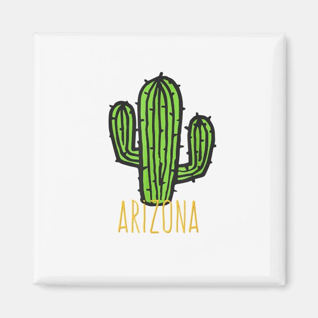 Arizona Cactus - AZ Souvenir Magnet (Framsidan)
