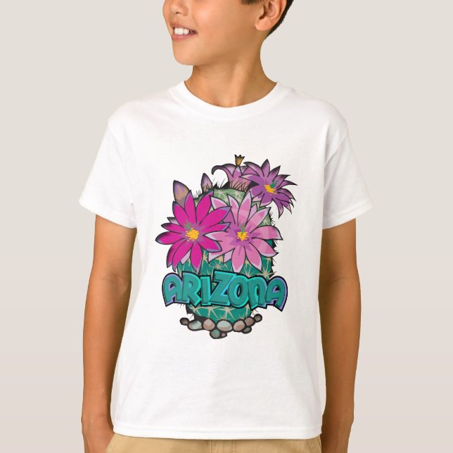Arizona Cactus Blooms Tee Shirt (Framsida)