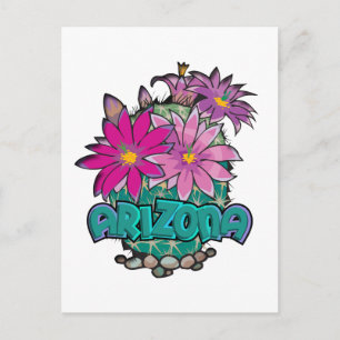 Arizona Cactus Blooms Vykort