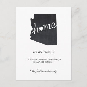 Arizona Chalkboard Flytta Announcement Postcard Meddelande Vykort