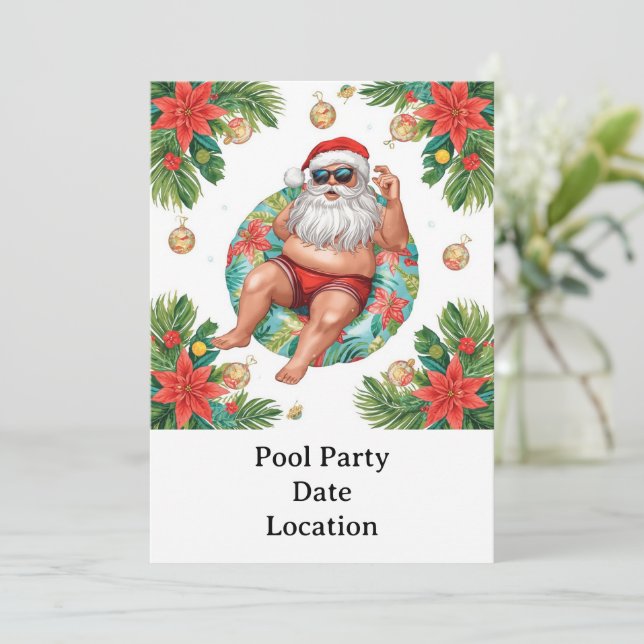 Arizona Christmas themed Pool Party Inbjudningar (Stående Fram)