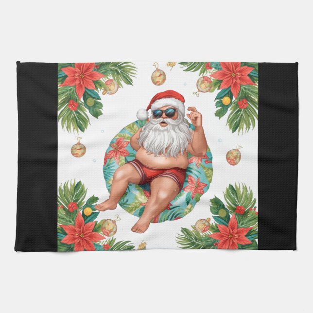 Arizona Christmas themed with Santa Pool party  Kökshandduk (Horisontell)
