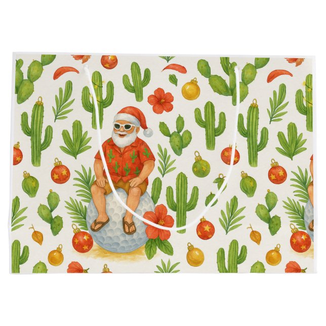Arizona Christmas with Cactus Santa Claus Golfer (Baksidan)