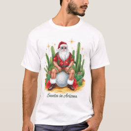 Arizona Christmas with Santa Claus on golf ball  T Shirt