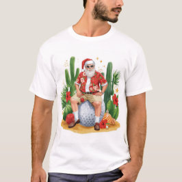 Arizona Christmas with Santa Claus on golf ball  T Shirt