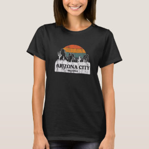 Arizona City AZ Arizona Vintage sunset cactus moun T Shirt
