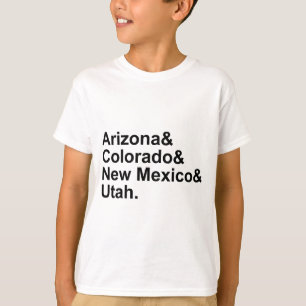 Arizona Colorado New Mexico Utah Four Corners Tee