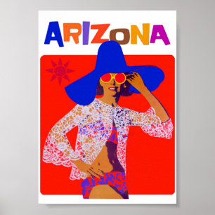 Arizona Colorful Retro Vintage resor Poster