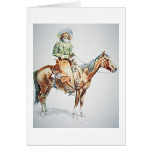 Arizona Cowboy, 1901 (crayonen på papper) Hälsningskort