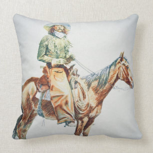 Arizona Cowboy, 1901 (crayonen på papper) Kudde