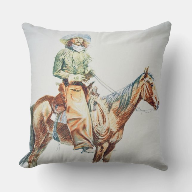 Arizona Cowboy, 1901 (crayonen på papper) Kudde (Framsida)