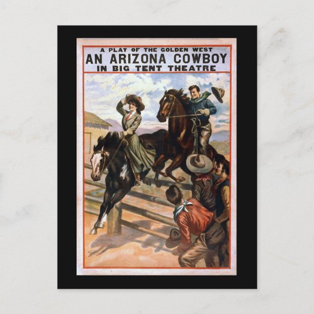 Arizona Cowboy i Big Tent Theater Vykort (Framsida)