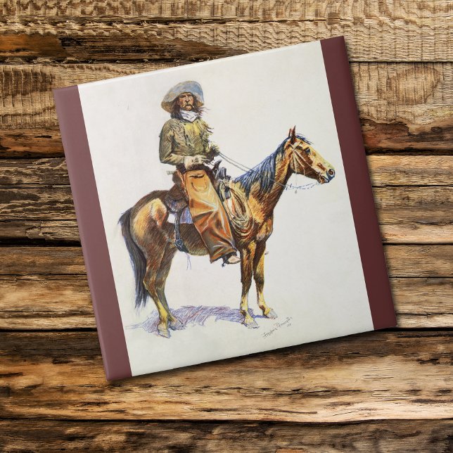 Arizona Cowboy Remington Tile Kakelplatta (Skapare uppladdad)