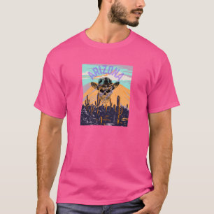 Arizona Cowboy Skull Öken Scen – Vintage Väster T Shirt