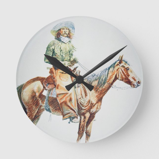 Arizona Cowboyen, 1901 (krake på papper) Rund Klocka (Framsida)